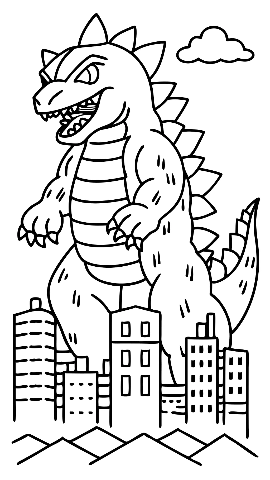 Páginas para colorear de Godzilla imprimibles